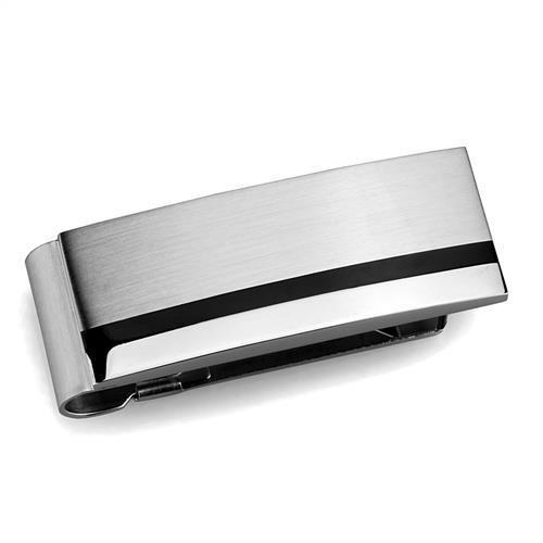 TK2075 - High polished (no plating) Stainless Steel Money clip with No Stone-0