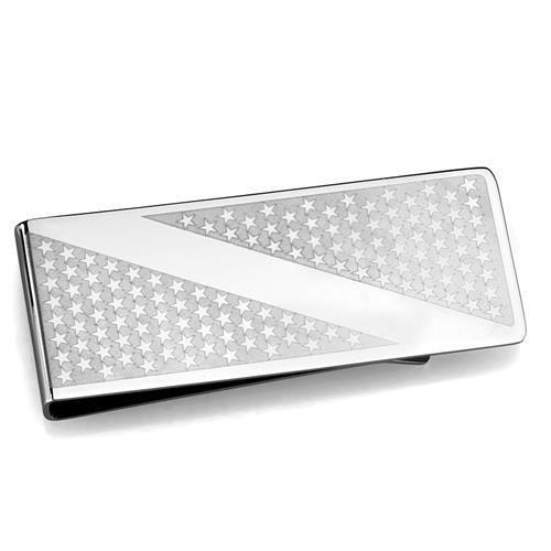 TK2080 - High polished (no plating) Stainless Steel Money clip with No Stone-0