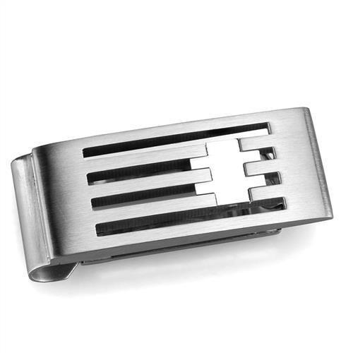 TK2083 - High polished (no plating) Stainless Steel Money clip with No Stone-0