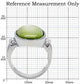 TK211 - High polished (no plating) Stainless Steel Ring with Precious Stone Conch in Apple Green color-1