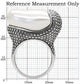 TK212 - High polished (no plating) Stainless Steel Ring with Synthetic Synthetic Stone in White-1