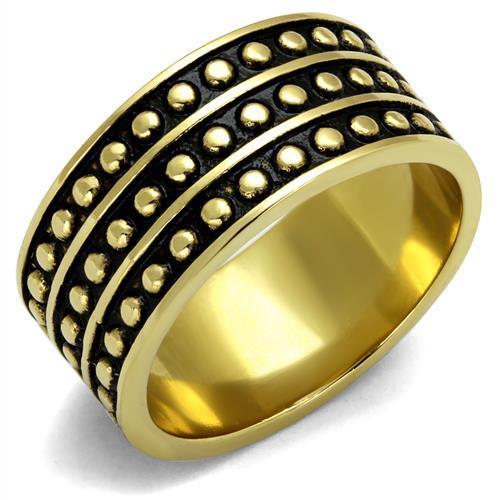 TK2312 - IP Gold(Ion Plating) Stainless Steel Ring with Epoxy  in Jet-0