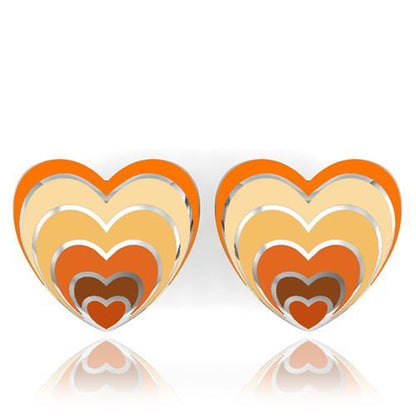 TK234 - High polished (no plating) Stainless Steel Earrings with No Stone-0