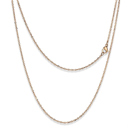 TK2422R - IP Rose Gold(Ion Plating) Stainless Steel Chain with No Stone-0