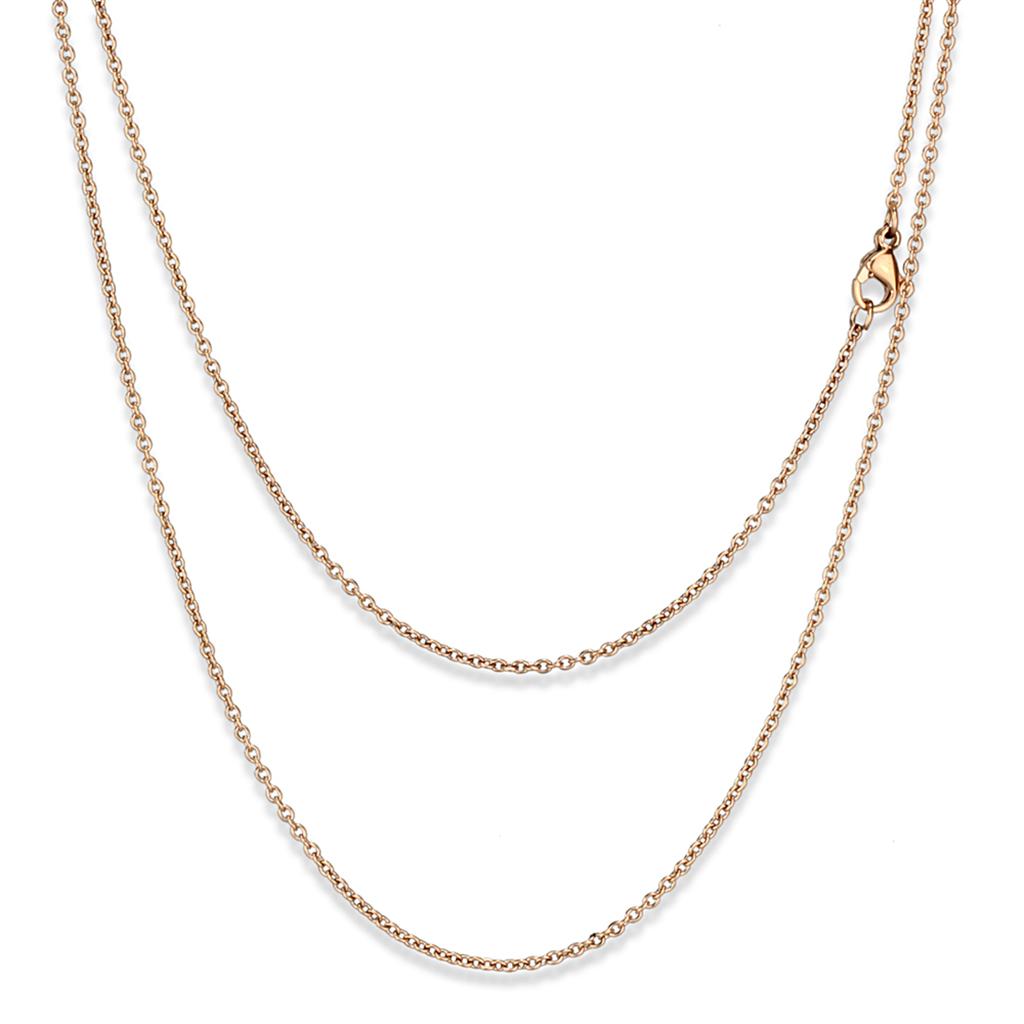 TK2423R - IP Rose Gold(Ion Plating) Stainless Steel Chain with No Stone-0