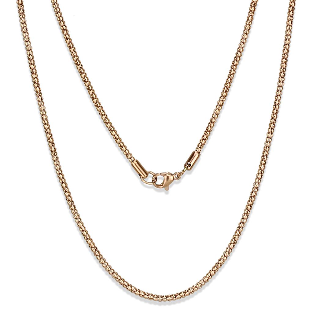 TK2424R - IP Rose Gold(Ion Plating) Stainless Steel Chain with No Stone-0