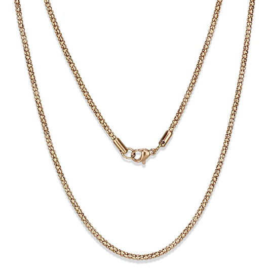 TK2424R - IP Rose Gold(Ion Plating) Stainless Steel Chain with No Stone-0