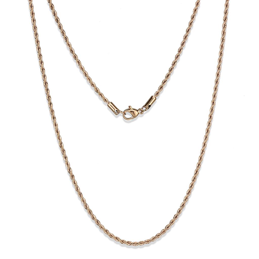 TK2426R - IP Rose Gold(Ion Plating) Stainless Steel Chain with No Stone-0