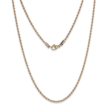 TK2426R - IP Rose Gold(Ion Plating) Stainless Steel Chain with No Stone-0
