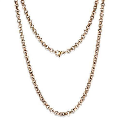 TK2438R - IP Rose Gold(Ion Plating) Stainless Steel Chain with No Stone-0