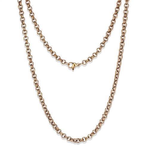 TK2438R - IP Rose Gold(Ion Plating) Stainless Steel Chain with No Stone-0