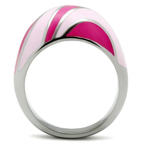 TK243 - High polished (no plating) Stainless Steel Ring with Epoxy  in No Stone-2