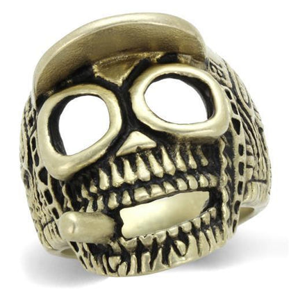 TK2449 - IP Antique Copper Stainless Steel Ring with Epoxy  in Jet-0