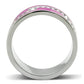 TK244 - High polished (no plating) Stainless Steel Ring with Top Grade Crystal  in Clear-2