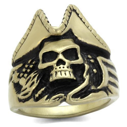 TK2453 - IP Antique Copper Stainless Steel Ring with Epoxy  in Jet-0