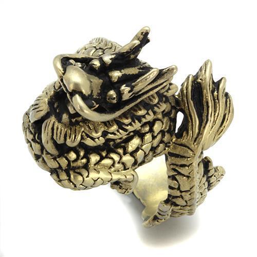 TK2458 - IP Antique Copper Stainless Steel Ring with Epoxy  in Jet-0