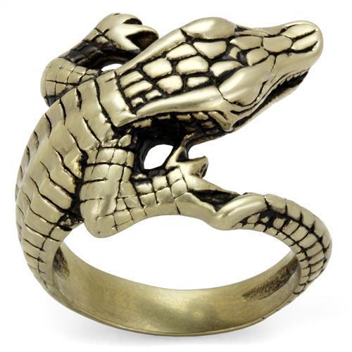 TK2459 - IP Antique Copper Stainless Steel Ring with Epoxy  in Jet-0