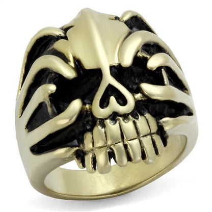 TK2463 - IP Antique Copper Stainless Steel Ring with Epoxy  in Jet-0