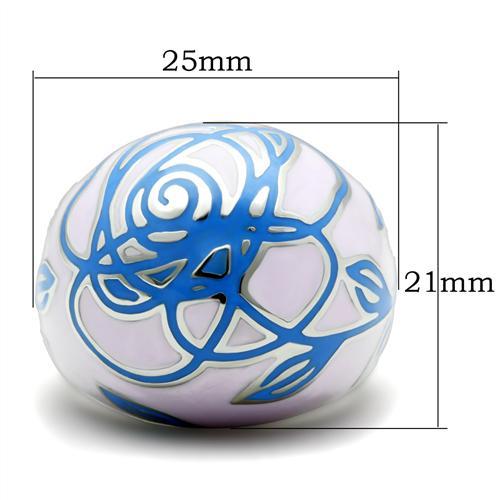 TK251 - High polished (no plating) Stainless Steel Ring with Epoxy  in No Stone-1