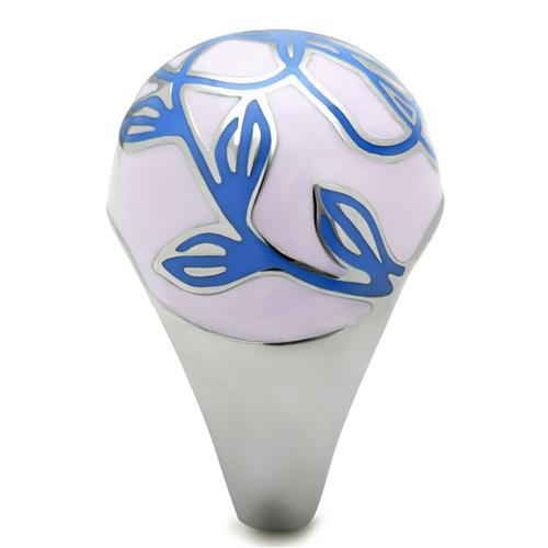 TK251 - High polished (no plating) Stainless Steel Ring with Epoxy  in No Stone-3