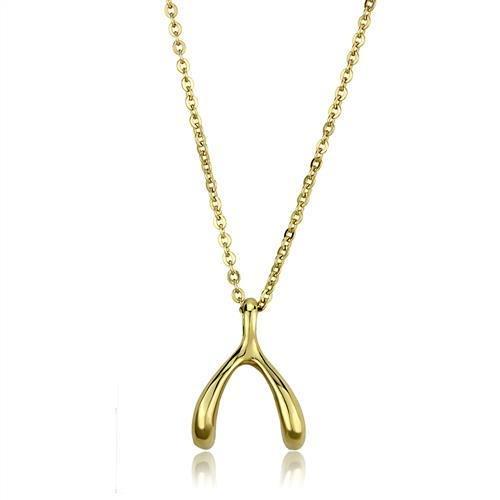 TK2528 - IP Gold(Ion Plating) Stainless Steel Chain Pendant with No Stone-0