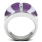 TK262 - High polished (no plating) Stainless Steel Ring with Top Grade Crystal  in Sea Blue-2