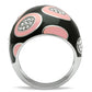 TK263 - High polished (no plating) Stainless Steel Ring with Top Grade Crystal  in Clear-2