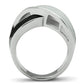 TK265 - Rhodium Stainless Steel Ring with Epoxy  in No Stone-2