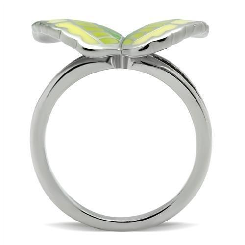 TK267 - High polished (no plating) Stainless Steel Ring with Epoxy  in No Stone-2