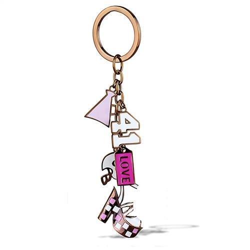 TK2717 - IP Coffee light Stainless Steel Key Ring with Epoxy  in Multi Color-0