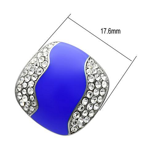 TK278 - High polished (no plating) Stainless Steel Earrings with Top Grade Crystal  in Clear-1