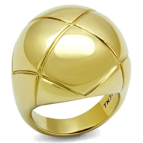 TK2831 - IP Gold(Ion Plating) Stainless Steel Ring with No Stone-0