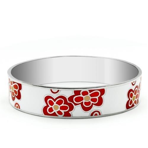 TK288 - High polished (no plating) Stainless Steel Bangle with Epoxy  in No Stone-0