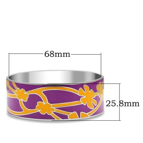 TK290 - High polished (no plating) Stainless Steel Bangle with Epoxy  in No Stone-1
