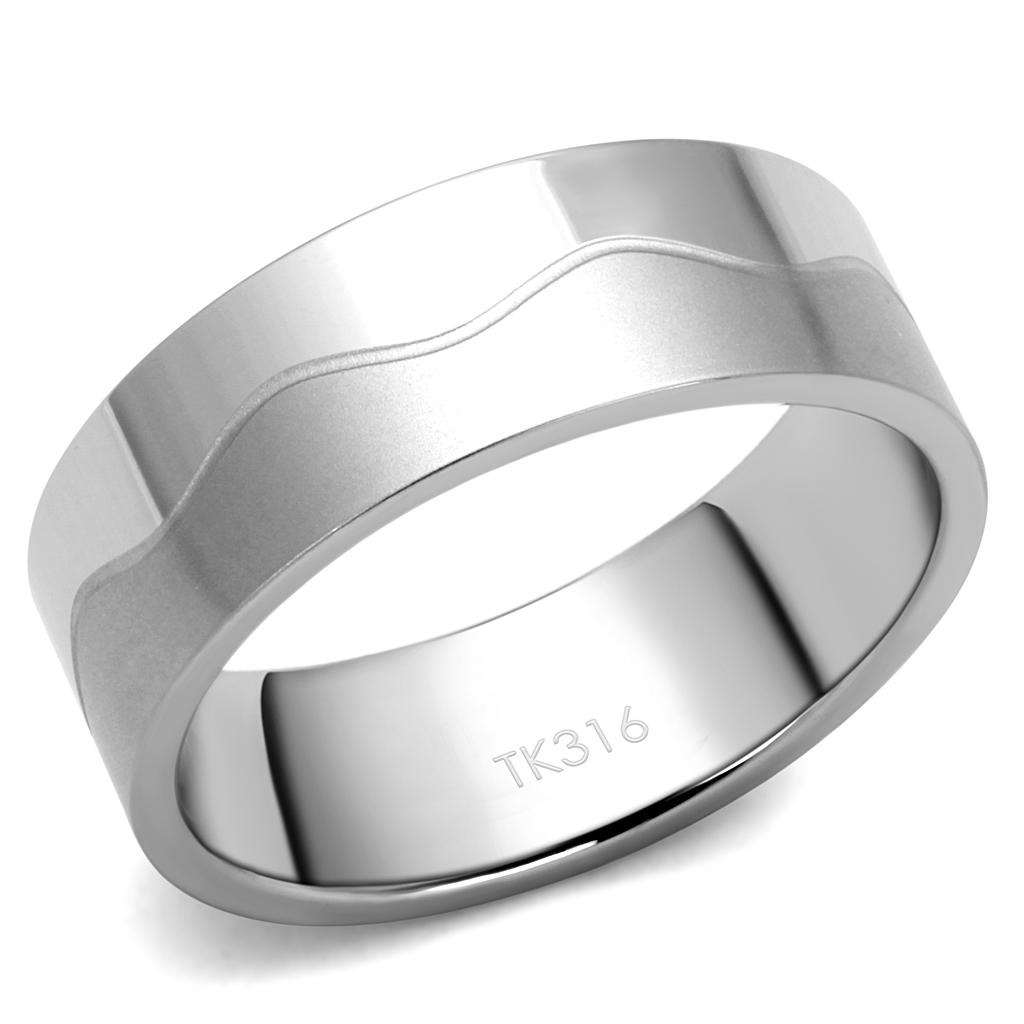 TK2918 - High polished (no plating) Stainless Steel Ring with No Stone-0