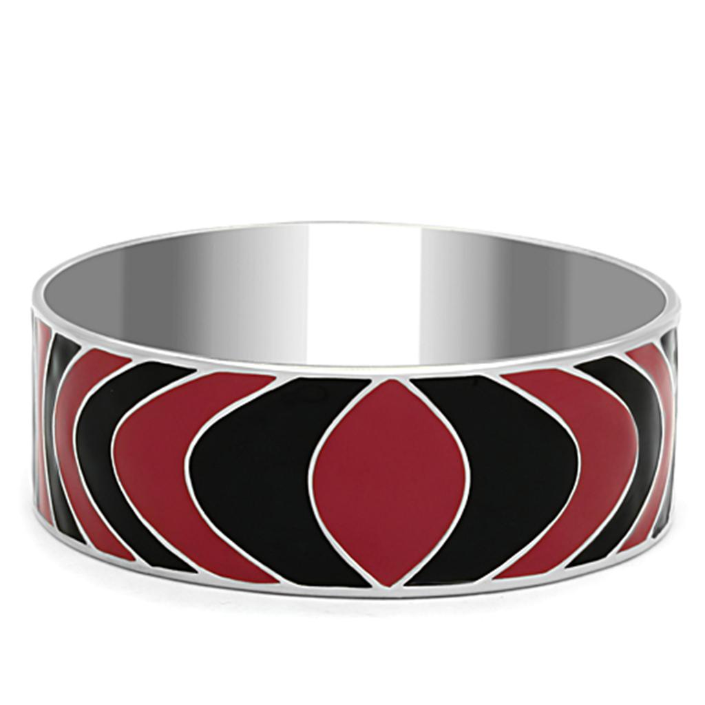 TK293 - High polished (no plating) Stainless Steel Bangle with Epoxy  in Multi Color-0