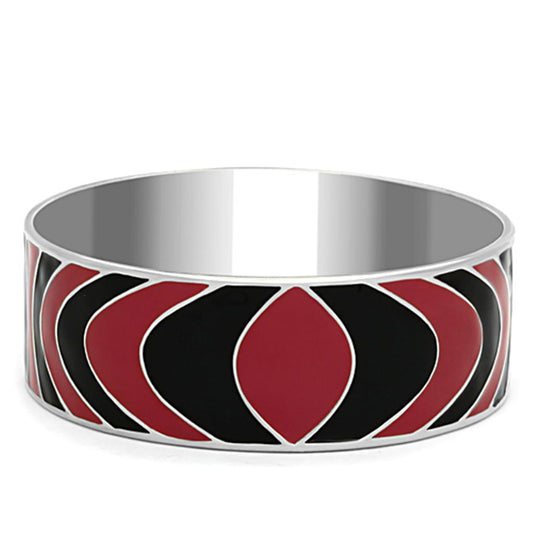 TK293 - High polished (no plating) Stainless Steel Bangle with Epoxy  in Multi Color-0