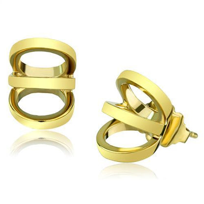 TK2952 - IP Gold(Ion Plating) Stainless Steel Earrings with No Stone-0
