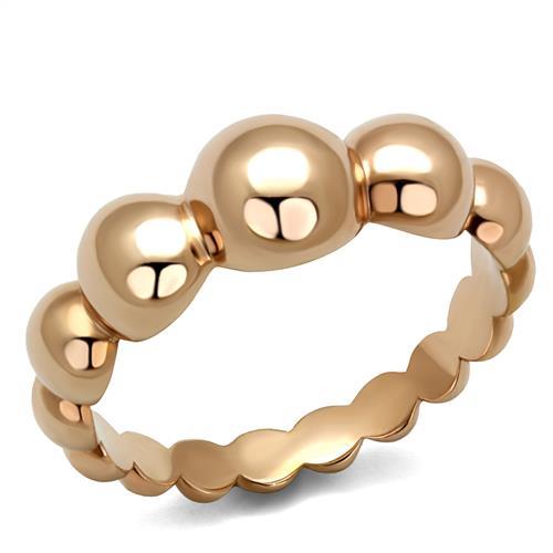 TK2967 - IP Rose Gold(Ion Plating) Stainless Steel Ring with No Stone-0