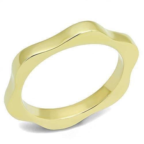 TK3033 - IP Gold(Ion Plating) Stainless Steel Ring with No Stone-0
