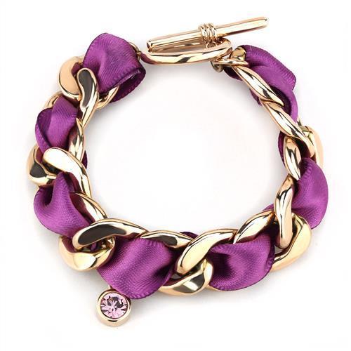 TK3065 - IP Rose Gold(Ion Plating) Stainless Steel Bracelet with Top Grade Crystal  in Rose-0
