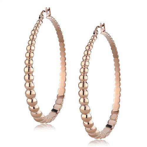 TK3068 - IP Rose Gold(Ion Plating) Stainless Steel Earrings with No Stone-0