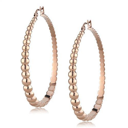 TK3068 - IP Rose Gold(Ion Plating) Stainless Steel Earrings with No Stone-0