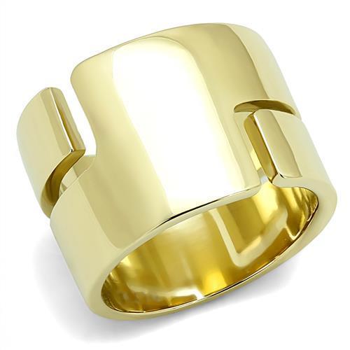 TK3118 - IP Gold(Ion Plating) Stainless Steel Ring with No Stone-0