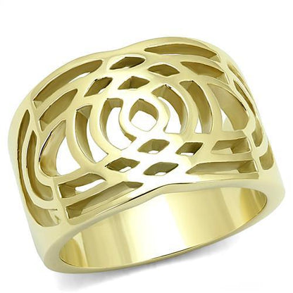 TK3119 - IP Gold(Ion Plating) Stainless Steel Ring with No Stone-0