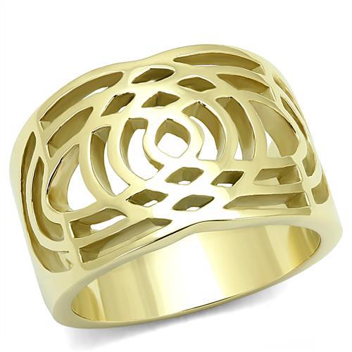TK3119 - IP Gold(Ion Plating) Stainless Steel Ring with No Stone-0