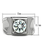 TK311 - High polished (no plating) Stainless Steel Ring with AAA Grade CZ  in Clear-1