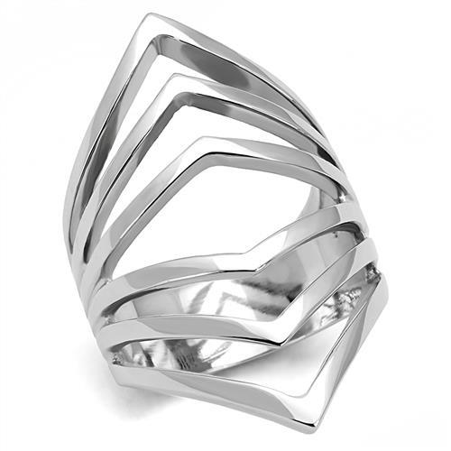TK3144 - High polished (no plating) Stainless Steel Ring with No Stone-0