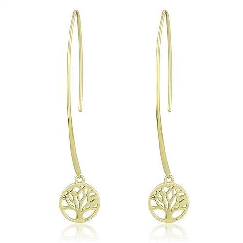 TK3149 - IP Gold(Ion Plating) Stainless Steel Earrings with No Stone-0