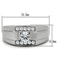 TK314 - High polished (no plating) Stainless Steel Ring with AAA Grade CZ  in Clear-1